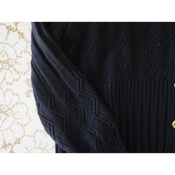 St. John Collection by Marie Gray Black Ribbed Knit Cardigan size 16 Large - Picture 6 of 6